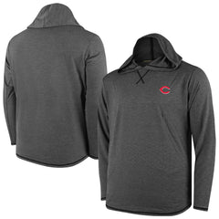 Cincinnati Reds Butter Stripe Tri-Blend Long Sleeve Hoodie T-Shirt - Black