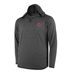 Cincinnati Reds Butter Stripe Tri-Blend Long Sleeve Hoodie T-Shirt - Black