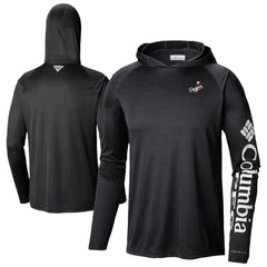 Los Angeles Dodgers Omni-Wick Terminal Tackle Raglan Long Sleeve Hoodie T-Shirt - Black | Columbia
