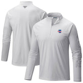 Philadelphia Phillies Terminal Tackle Raglan Omni-Shade Quarter-Zip Pullover Top - White | Columbia