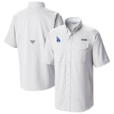 Los Angeles Dodgers Omni-Wick Low Drag Offshore Button-Up Shirt - White | Columbia