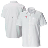 Philadelphia Phillies Slack Tide Omni-Wick Button-Up Camp Shirt - White | Columbia