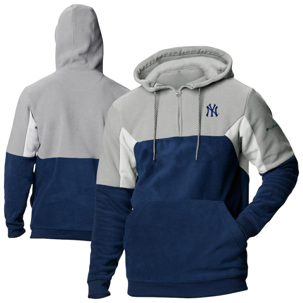 New York Yankees Lodge Fleece Quarter-Zip Hoodie - Navy | Columbia