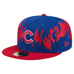 Chicago Cubs Retro Pattern 59FIFTY Fitted Hat - Royal/Red | New Era