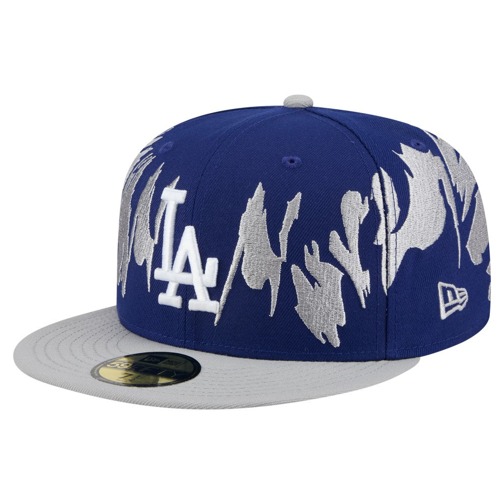 Los Angeles Dodgers Retro Pattern 59FIFTY Fitted Hat - Navy/Gray | New Era