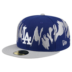 Los Angeles Dodgers Retro Pattern 59FIFTY Fitted Hat - Navy/Gray | New Era