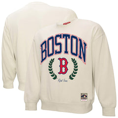 Boston Red Sox Women's Cooperstown Collection Laurel Pullover Sweatshirt - Cream | Mitchell & Ness