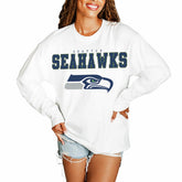 Seattle Seahawks Gameday Couture Women's Big Goals Oversized Long Sleeve T-Shirt - White online