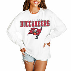 Tampa Bay Buccaneers Gameday Couture Women's Big Goals Oversized Long Sleeve T-Shirt - White sale