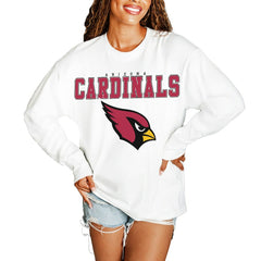 Arizona Cardinals Gameday Couture Women's Big Goals Oversized Long Sleeve T-Shirt - White for sale