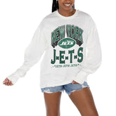 New York Jets Gameday Couture Women's Time Out Oversized Long Sleeve T-Shirt - White outlet
