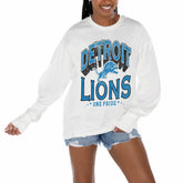 Detroit Lions Gameday Couture Women's Time Out Oversized Long Sleeve T-Shirt - White on sale
