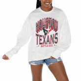 Houston Texans Gameday Couture Women's Time Out Oversized Long Sleeve T-Shirt - White on sale