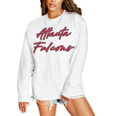 Atlanta Falcons Gameday Couture Women's Classic Comeback Oversized Long Sleeve T-Shirt - White on sale