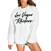 Las Vegas Raiders Gameday Couture Women's Classic Comeback Oversized Long Sleeve T-Shirt - White sale