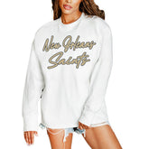 New Orleans Saints Gameday Couture Women's Classic Comeback Oversized Long Sleeve T-Shirt - White outlet