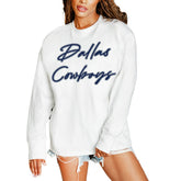 Dallas Cowboys Gameday Couture Women's Classic Comeback Oversized Long Sleeve T-Shirt - White discount