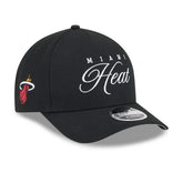 Miami Heat 2025 NBA Draft M-Crown A-Frame 9FORTY Adjustable Hat - Black | New Era sale