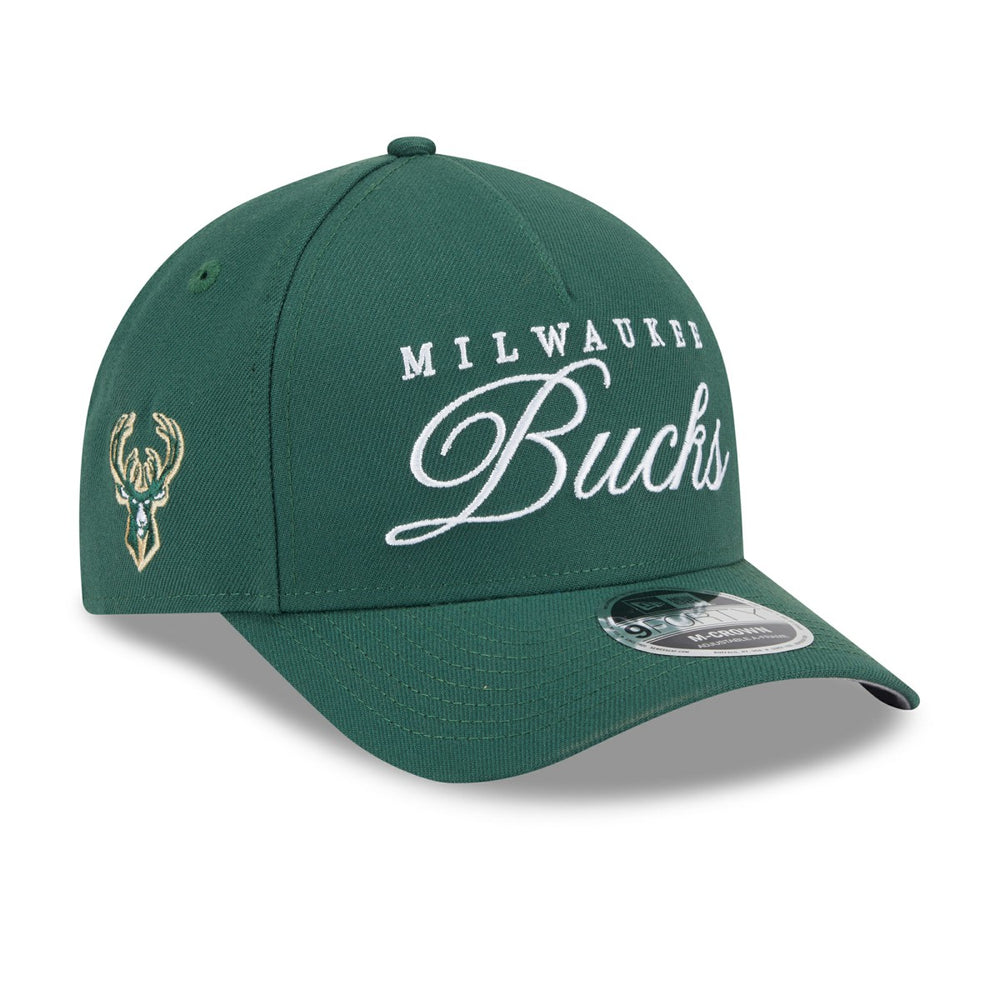Milwaukee Bucks 2025 NBA Draft M-Crown A-Frame 9FORTY Adjustable Hat - Hunter Green | New Era for sale