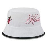 Miami Heat 2025 NBA Draft Nylon Bucket Hat - White/Black | New Era sale