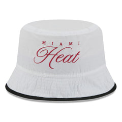 Miami Heat 2025 NBA Draft Nylon Bucket Hat - White/Black | New Era sale