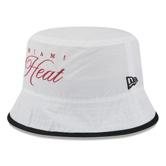 Miami Heat 2025 NBA Draft Nylon Bucket Hat - White/Black | New Era sale