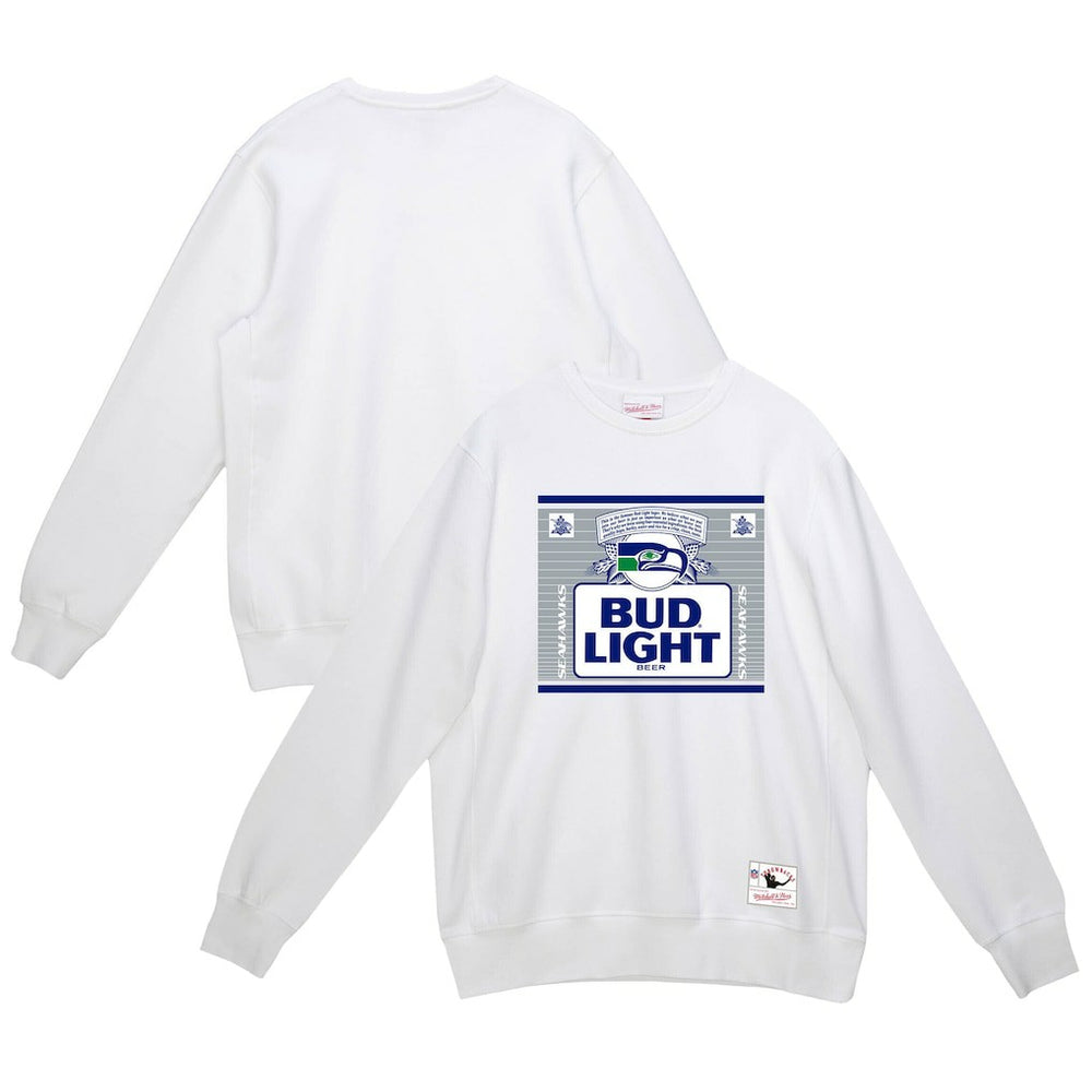Seattle Seahawks x Bud Light The Crest Pullover Sweatshirt - White on sale