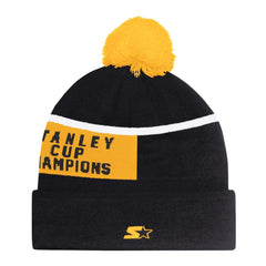 Pittsburgh Penguins Starter Chyron Commemorative Cuffed Knit Hat with Pom Black