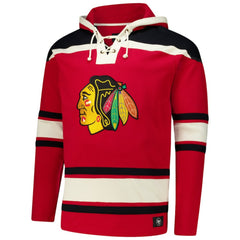 Connor Bedard Chicago Blackhawks '47 Big & Tall Lace-up Pullover Hoodie Red