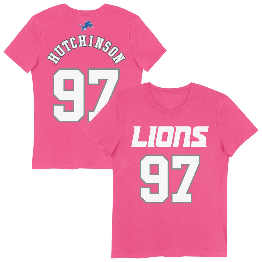 Aidan Hutchinson Detroit Lions Girls Youth Player Name & Number T-Shirt - Pink discount