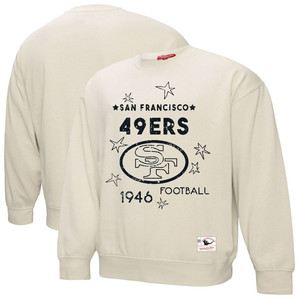 San Francisco 49ers Women's Shooting Stars Pullover Sweatshirt - Cream cheap