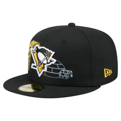 Pittsburgh Penguins New Era State Stitch 59FIFTY Fitted Hat Black