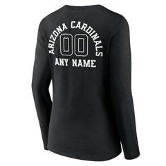 Arizona Cardinals Women's Personalized Name & Number Monochrome Long Sleeve V-Neck T-Shirt - Black outlet