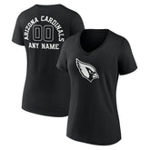 Arizona Cardinals Women's Personalized Name & Number Monochrome V-Neck T-Shirt - Black cheap