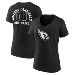 Arizona Cardinals Women's Personalized Name & Number Monochrome V-Neck T-Shirt - Black cheap