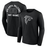 Atlanta Falcons Personalized Name & Number Monochrome Long Sleeve T-Shirt - Black cheap