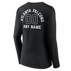 Atlanta Falcons Women's Personalized Name & Number Monochrome Long Sleeve V-Neck T-Shirt - Black for sale
