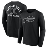 Buffalo Bills Personalized Name & Number Monochrome Long Sleeve T-Shirt - Black cheap