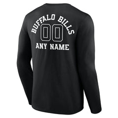 Buffalo Bills Personalized Name & Number Monochrome Long Sleeve T-Shirt - Black cheap
