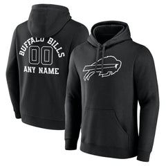 Buffalo Bills Personalized Name & Number Pullover Hoodie - Black sale