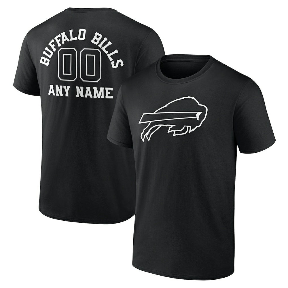 Buffalo Bills Personalized Name & Number Monochrome T-Shirt - Black discount