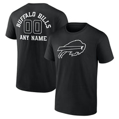 Buffalo Bills Personalized Name & Number Monochrome T-Shirt - Black discount