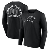 Carolina Panthers Personalized Name & Number Monochrome Long Sleeve T-Shirt - Black for sale