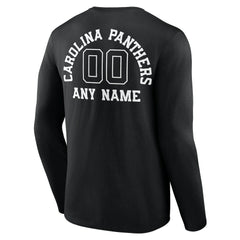 Carolina Panthers Personalized Name & Number Monochrome Long Sleeve T-Shirt - Black for sale