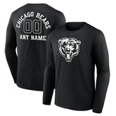 Chicago Bears Personalized Name & Number Monochrome Long Sleeve T-Shirt - Black outlet