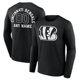 Cincinnati Bengals Personalized Name & Number Monochrome Long Sleeve T-Shirt - Black sale