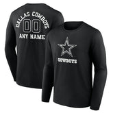 Dallas Cowboys Personalized Name & Number Monochrome Long Sleeve T-Shirt - Black online