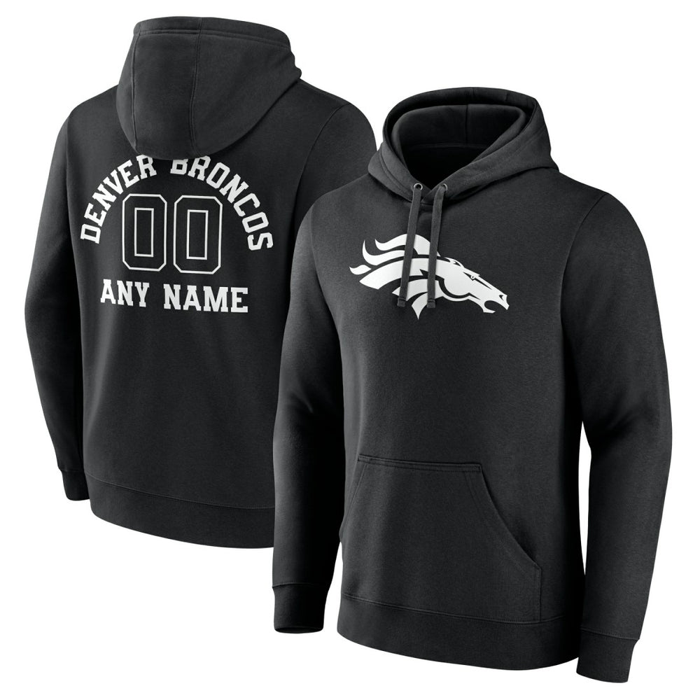 Denver Broncos Personalized Name & Number Pullover Hoodie - Black outlet