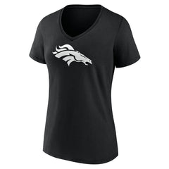 Denver Broncos Women's Personalized Name & Number Monochrome V-Neck T-Shirt - Black for sale