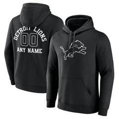 Detroit Lions Personalized Name & Number Pullover Hoodie - Black for sale